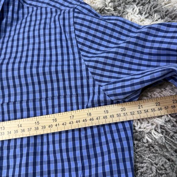 GOLF Peter Millar Shirt Mens Sm Blue Checks Plaid Button Down Long Sleeve Cotton - Picture 4 of 6